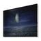 Designart - Full Moon Over Dark Ocean At Night - Nautical & Coastal Print on Natural Pine Wood
